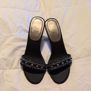Impo Women's Black Beaded Slide Sandals